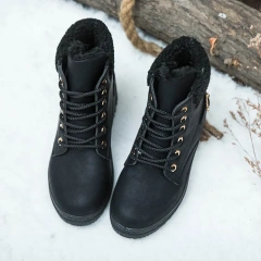 Fashion Trend Thick Plush Women's Snow Boots Shoes Winter New Warm Lardies Rivets Short Snow Martin Boots