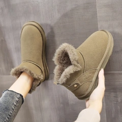 New winter plush and thickened women' s snow boots anti-skid and warm women's anti-slip thick sole snow boots shoes