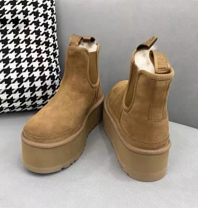 Winter new elastic thicken outsole snow boots for women fashion height increasing women' s plush snow boots
