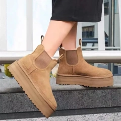 Winter new elastic thicken outsole snow boots for women fashion height increasing women' s plush snow boots
