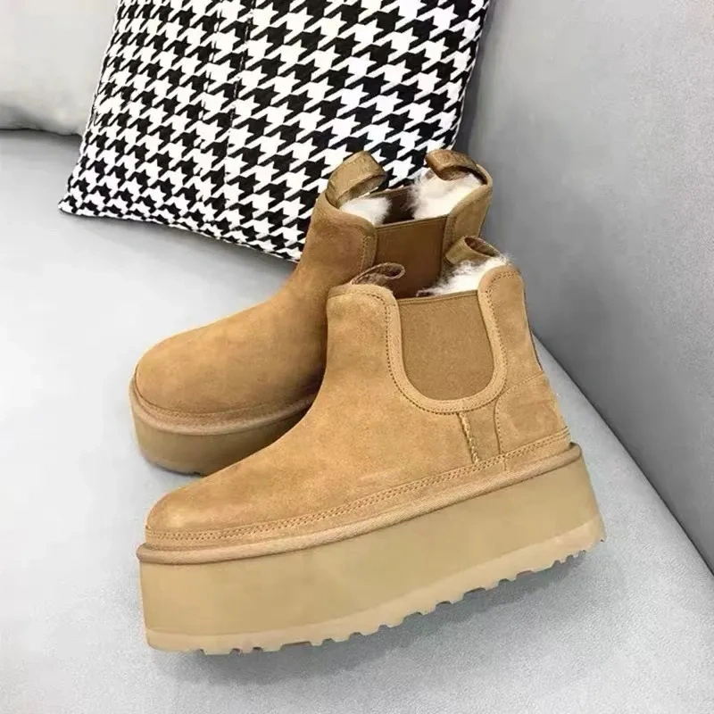 Winter new elastic thicken outsole snow boots for women fashion height increasing women' s plush snow boots