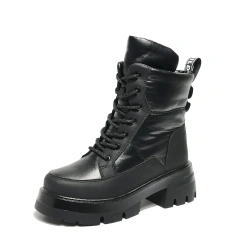 Autumn And Winter New Round Toe Thick Outsole Women's Snow Boots Water Platform Mid Snow Boots For Ladies