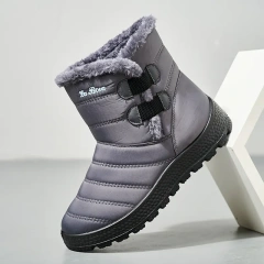 Snowy boots with splash resistant upper for warmth and thickened interior for outdoor use
