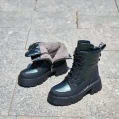 Autumn And Winter New Round Toe Thick Outsole Women's Snow Boots Water Platform Mid Snow Boots For Ladies