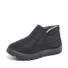 Large size women' s winter plush warm snow boots women' s waterproof men's flat PU outsole plush snow boots
