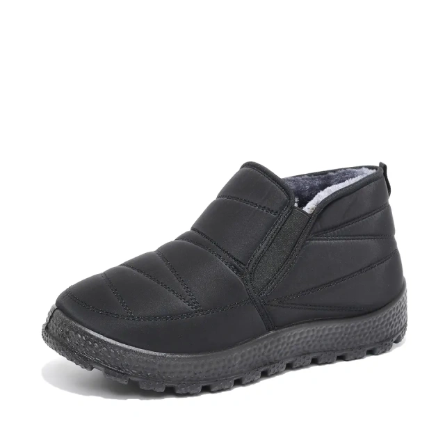 Large size women' s winter plush warm snow boots women' s waterproof men's flat PU outsole plush snow boots