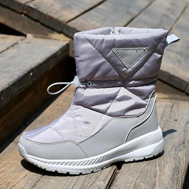 Winter Anti slip thickened plush women's snow boots winter grey warm insulation casual women's snow boots