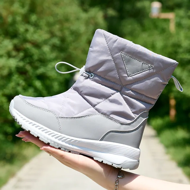 Winter Anti slip thickened plush women's snow boots winter grey warm insulation casual women's snow boots