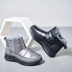 Winter casual fashion warm and plush short snow boots anti slip waterproof flat comfortable snow boots for women