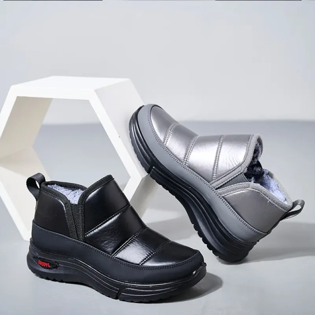 Winter casual fashion warm and plush short snow boots anti slip waterproof flat comfortable snow boots for women