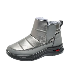 Winter casual fashion warm and plush short snow boots anti slip waterproof flat comfortable snow boots for women