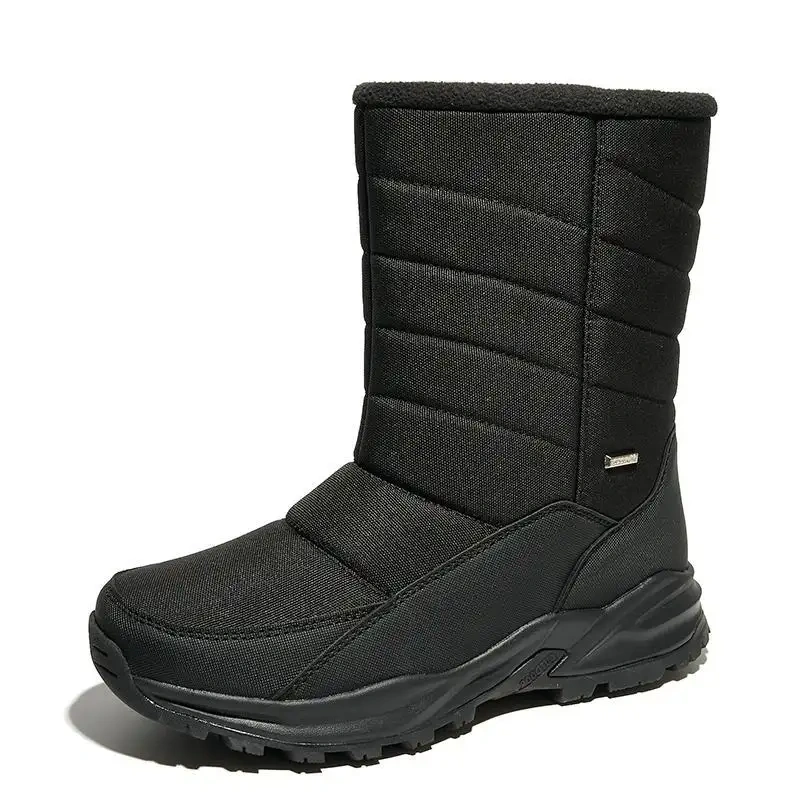 Thickened plush windproof zipper warm women' s snow boots New winter women' s leisure large plush snow boots