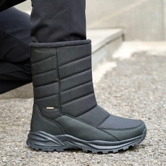 Thickened plush windproof zipper warm women' s snow boots New winter women' s leisure large plush snow boots