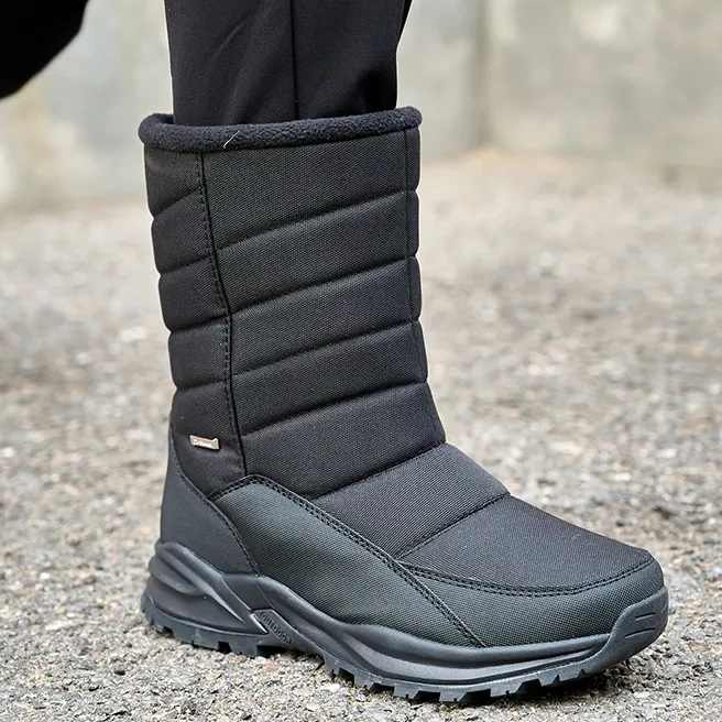 Thickened plush windproof zipper warm women' s snow boots New winter women' s leisure large plush snow boots
