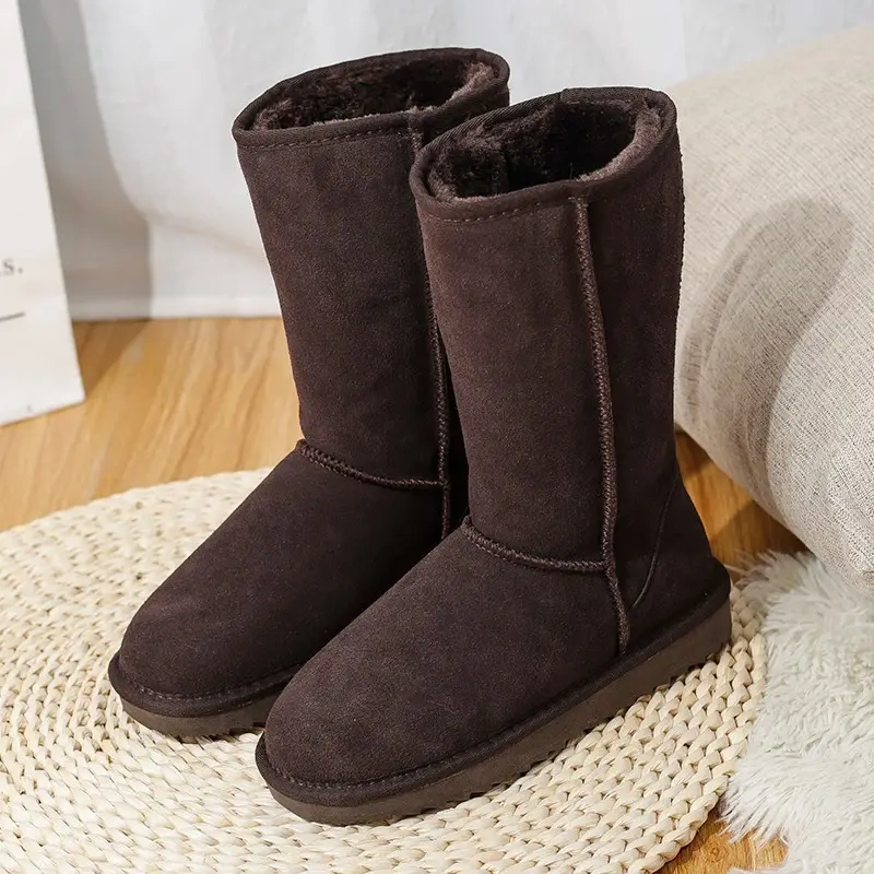 hickened Snow Boots New Mid barrel Winter Fur Women's Shoes Warm and Thickened Boots Cotton Shoes