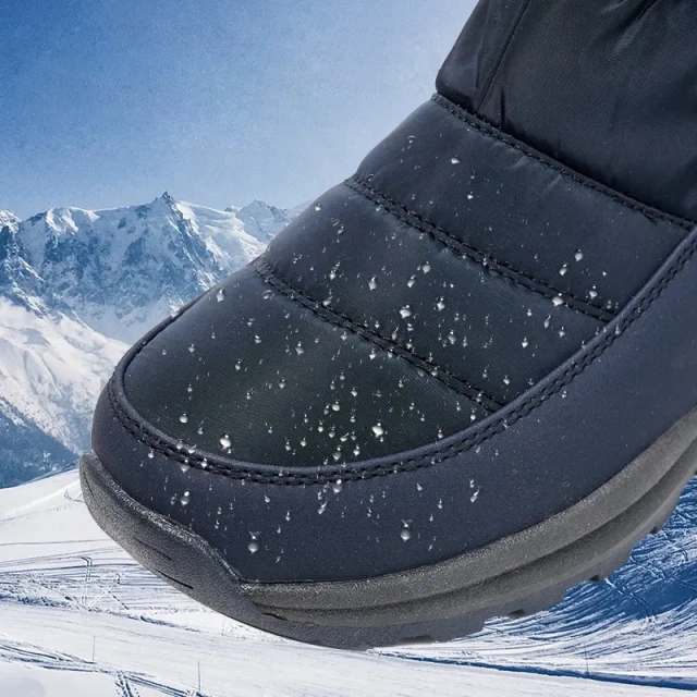 Support customized warmth and anti slip snow boots with splash resistant upper for daily wear