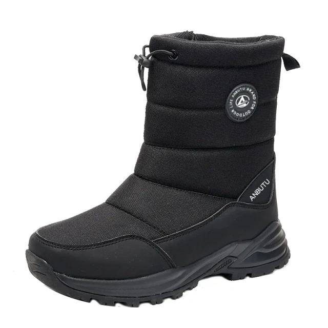 Support customized warmth and anti slip snow boots with splash resistant upper for daily wear