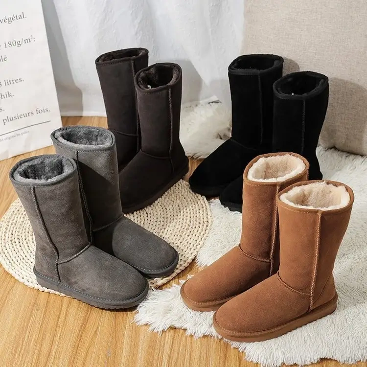 hickened Snow Boots New Mid barrel Winter Fur Women's Shoes Warm and Thickened Boots Cotton Shoes