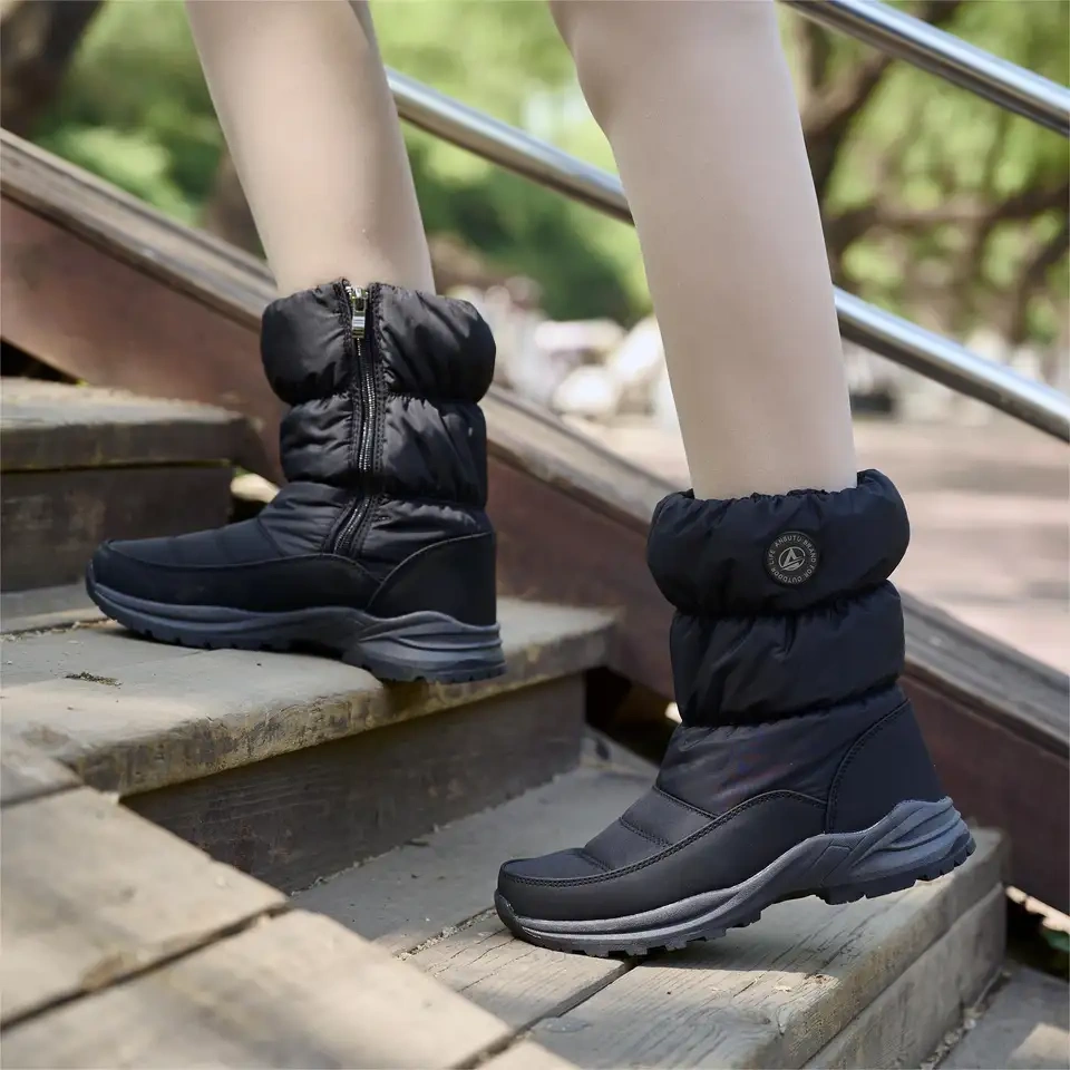ong and tube-shaped men's shoes walking style men's winter outdoor casual warm shoes women snow boots
