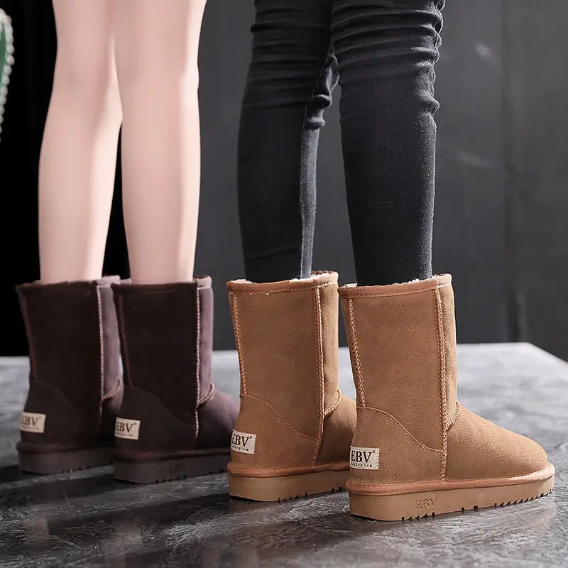 Women's Winter Boots Warm Classic Winter Fashion Knee High Shoes Fur Skin Woman Snow Boots