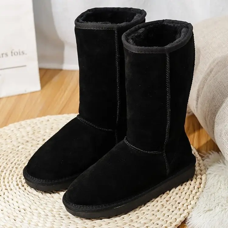hickened Snow Boots New Mid barrel Winter Fur Women's Shoes Warm and Thickened Boots Cotton Shoes