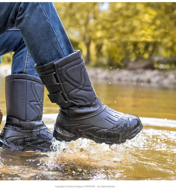 Winter outdoor men's snow boots with the most favorable price, waterproof, anti-skid, warm and high top