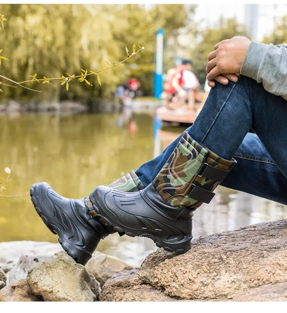 Winter outdoor men's snow boots with the most favorable price, waterproof, anti-skid, warm and high top