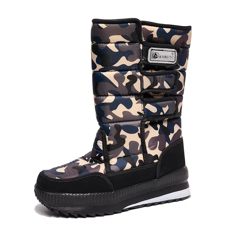 BAIRUILUN Men Snow Shoes Waterproof Keep Warm Comfy Ankle Boots