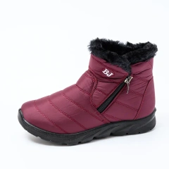 BAIRUILUN Side Zipper Snow Boots Women's Thick Plush Waterproof Cotton Boots