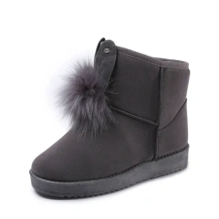Snow boots women's autumn and winter new Korean version of the short tube bow suede short boots student flat cotton shoes