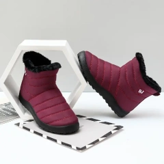 BAIRUILUN Side Zipper Snow Boots Women's Thick Plush Waterproof Cotton Boots