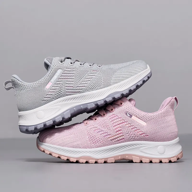 Custom New Trendy Casual Cushioning Jogging Sport Sneakers Shoes Breathable Light Soft Running Shoes For Women