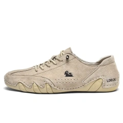 Popular casual oversized men's shoes with genuine leather, low top, anti slip rubber soles for men's business wear shoes