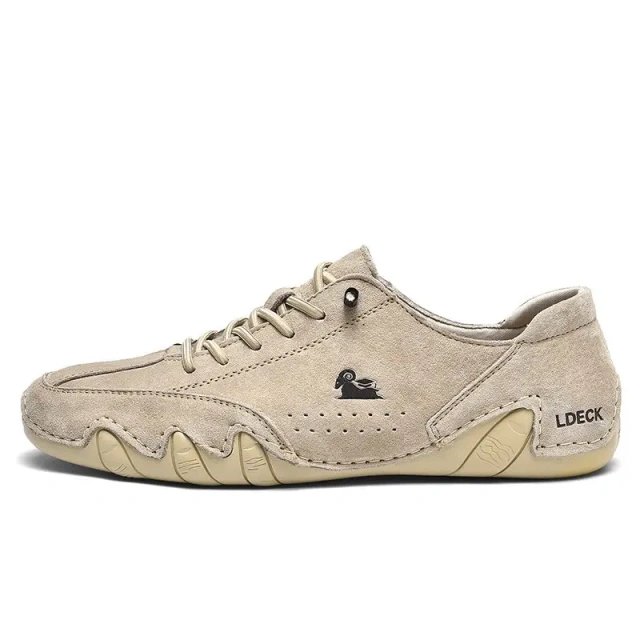 Popular casual oversized men's shoes with genuine leather, low top, anti slip rubber soles for men's business wear shoes