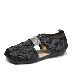 New Design Elegant Shining Rhinestone Ladies Walking Style Shoes Fashion Outdoor Office Slip On sual Flat Sole Shoes