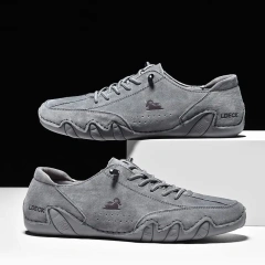 Popular casual oversized men's shoes with genuine leather, low top, anti slip rubber soles for men's business wear shoes