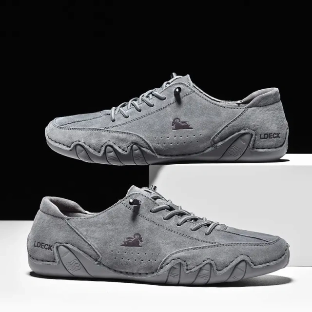 Popular casual oversized men's shoes with genuine leather, low top, anti slip rubber soles for men's business wear shoes