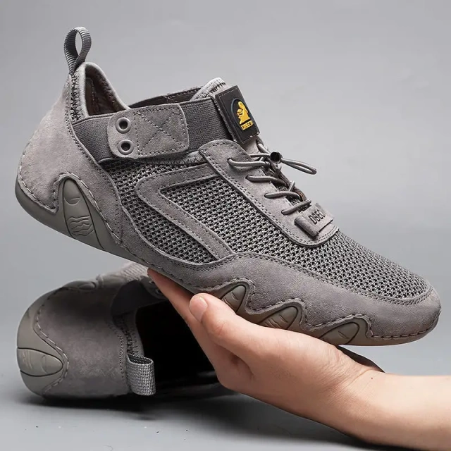 Genuine leather popular sports and leisure men's shoes all match soft lightweight breathable mesh casual shoes for men