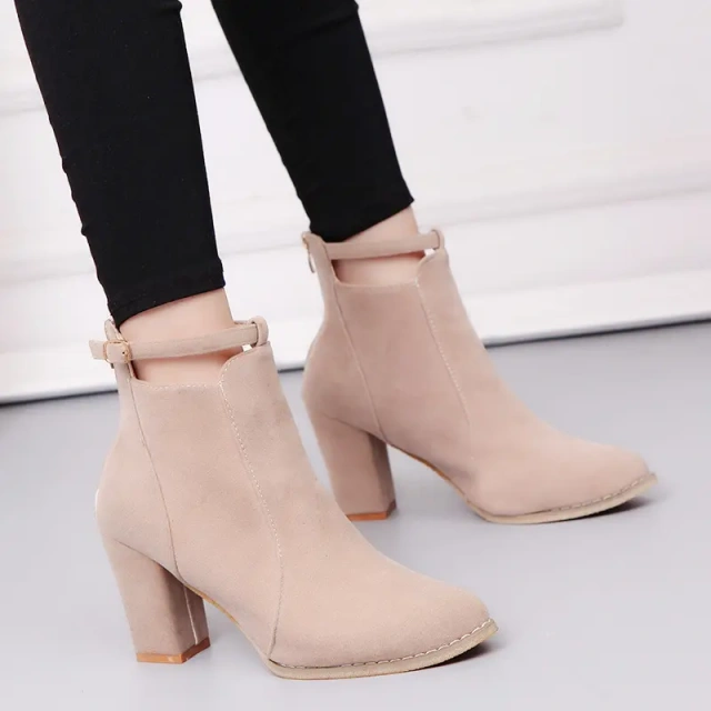 fashion Women's boots Spring and autumn Martin boots High heeled oversized shoes new thick heel heels pointed