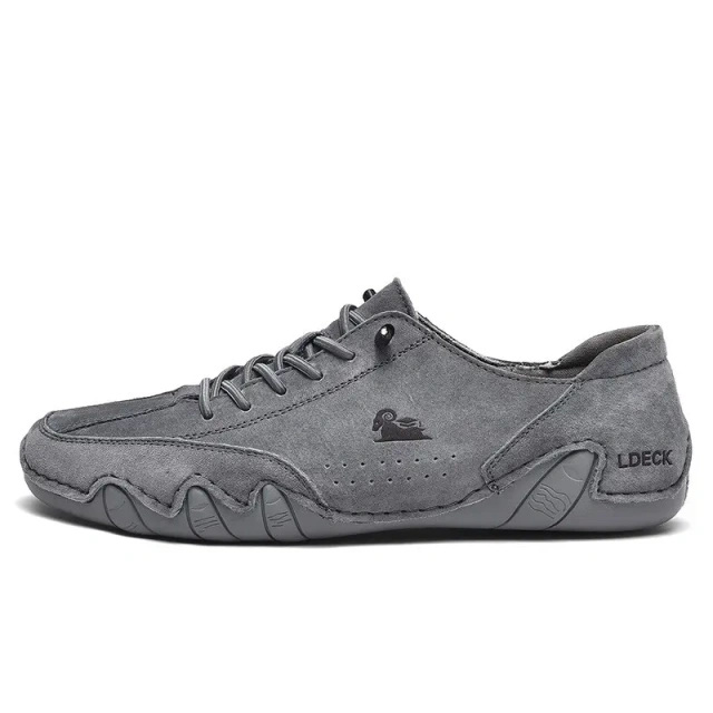 Popular casual oversized men's shoes with genuine leather, low top, anti slip rubber soles for men's business wear shoes