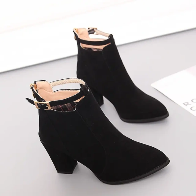 fashion Women's boots Spring and autumn Martin boots High heeled oversized shoes new thick heel heels pointed