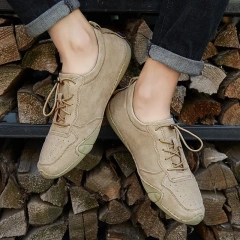 Fashionable and anti slip popular large size men's shoes, low cut casual leather shoes