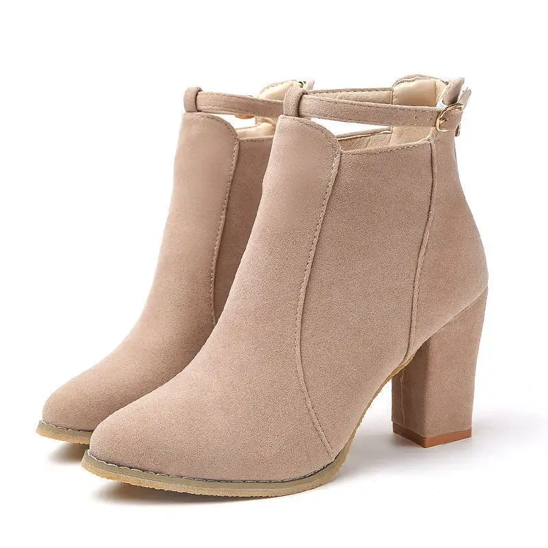 fashion Women's boots Spring and autumn Martin boots High heeled oversized shoes new thick heel heels pointed