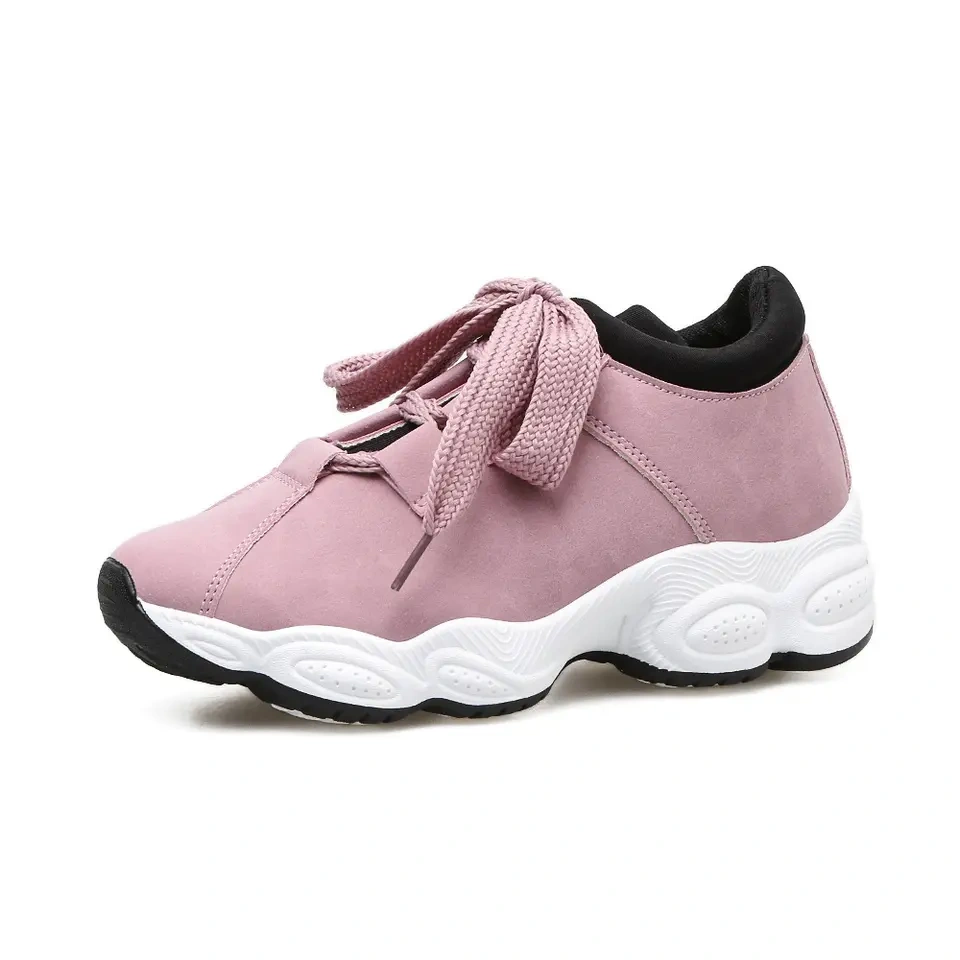 Fashion Mesh Breathable Thick Out Sole Women's Sports Casual Shoes Walking Style Light Casual Shoes Sneakers For Girl