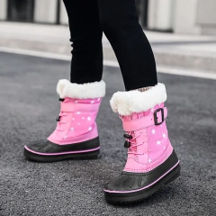 Wholesale New Style Fashion Luxury Children Winter Snow Boots Small Size Waterproof Anti-slip Snow Boots