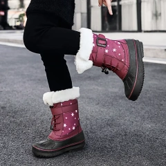 Wholesale New Style Fashion Luxury Children Winter Snow Boots Small Size Waterproof Anti-slip Snow Boots