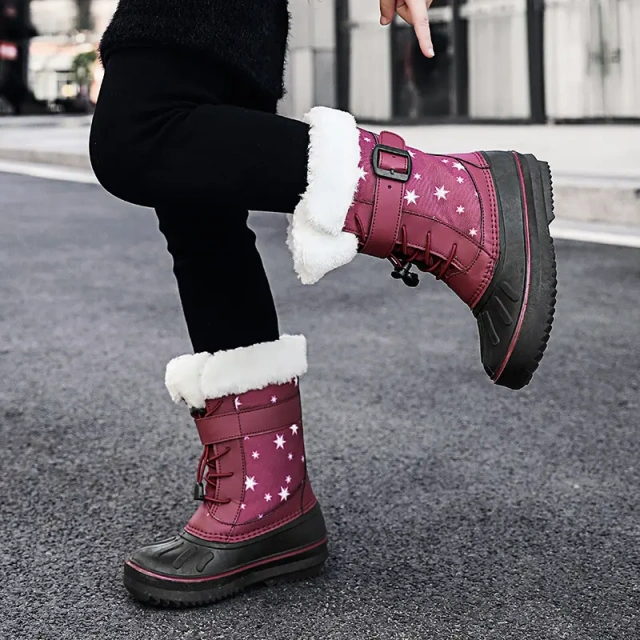 Wholesale New Style Fashion Luxury Children Winter Snow Boots Small Size Waterproof Anti-slip Snow Boots
