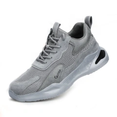 Wholesale men' s anti impact anti puncture steel toe safety shoes soft lightweight wear-resistant work safety shoes