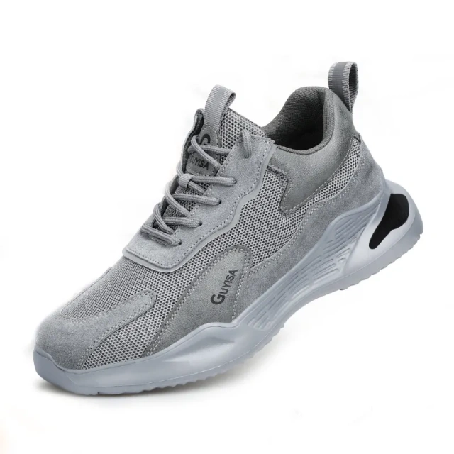 Wholesale men' s anti impact anti puncture steel toe safety shoes soft lightweight wear-resistant work safety shoes