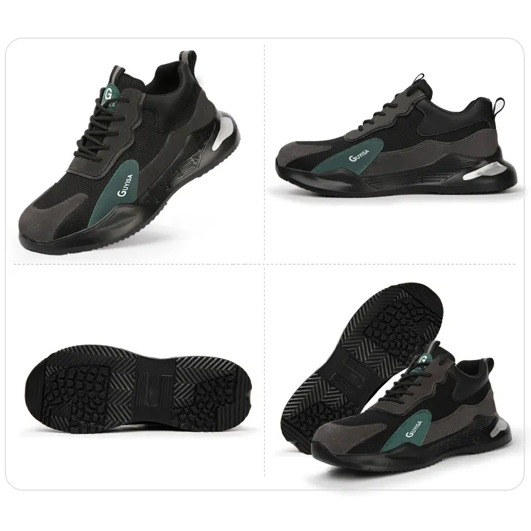 Wholesale men' s anti impact anti puncture steel toe safety shoes soft lightweight wear-resistant work safety shoes